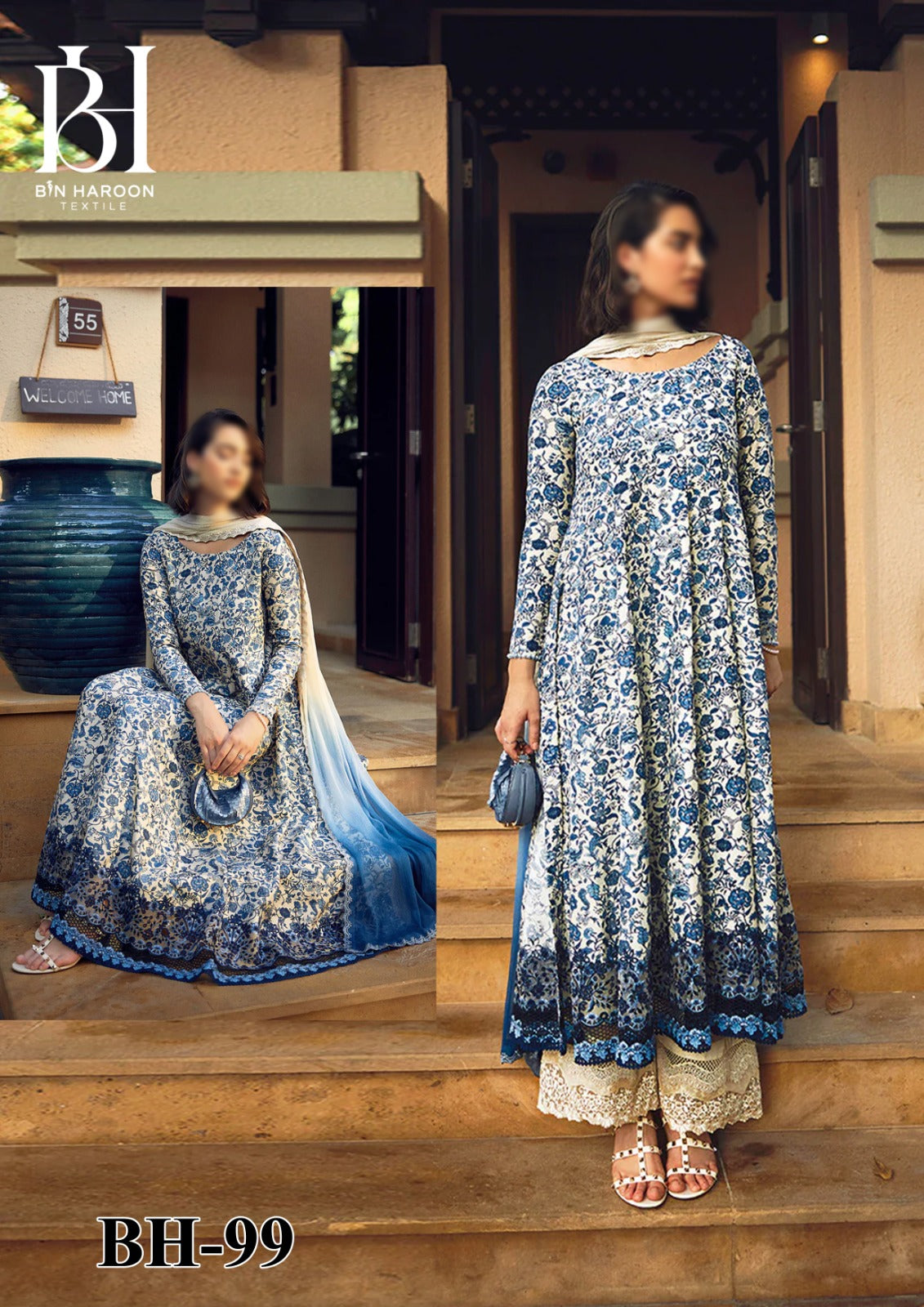 3 Piece Stitched Lawn Suit - Read To Wear