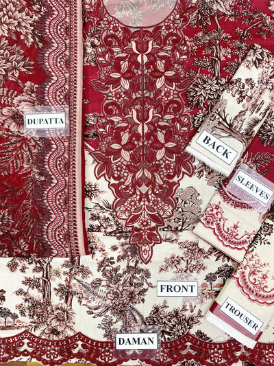 3 Piece Stitched Lawn - Ready To Wear