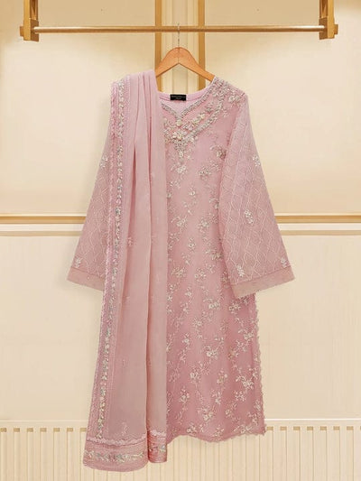 3 Piece Stitched Chiffon Embroidery Dress - Ready To Wear