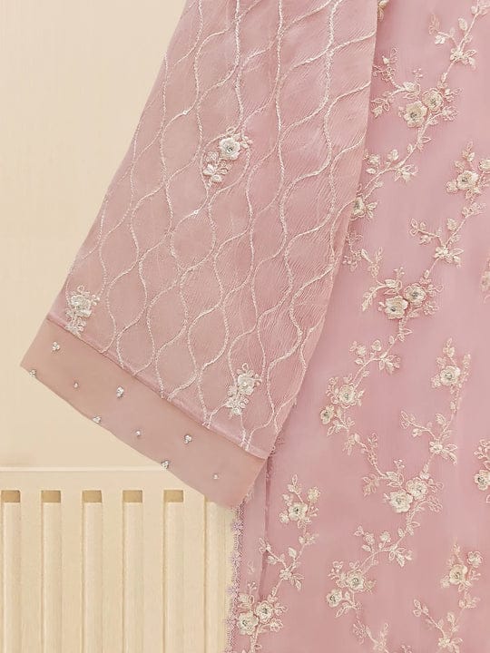 3 Piece Stitched Chiffon Embroidery Dress - Ready To Wear