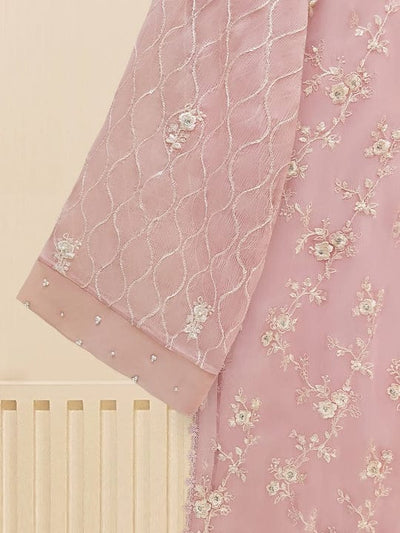 3 Piece Stitched Chiffon Embroidery Dress - Ready To Wear