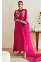 3 Piece Stitched Embroidery Raw Silk Dress - Ready To Wear