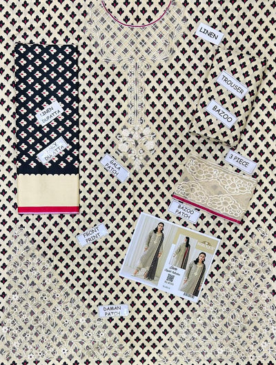 3 Piece Stitched Linen Dress - Ready To Wear