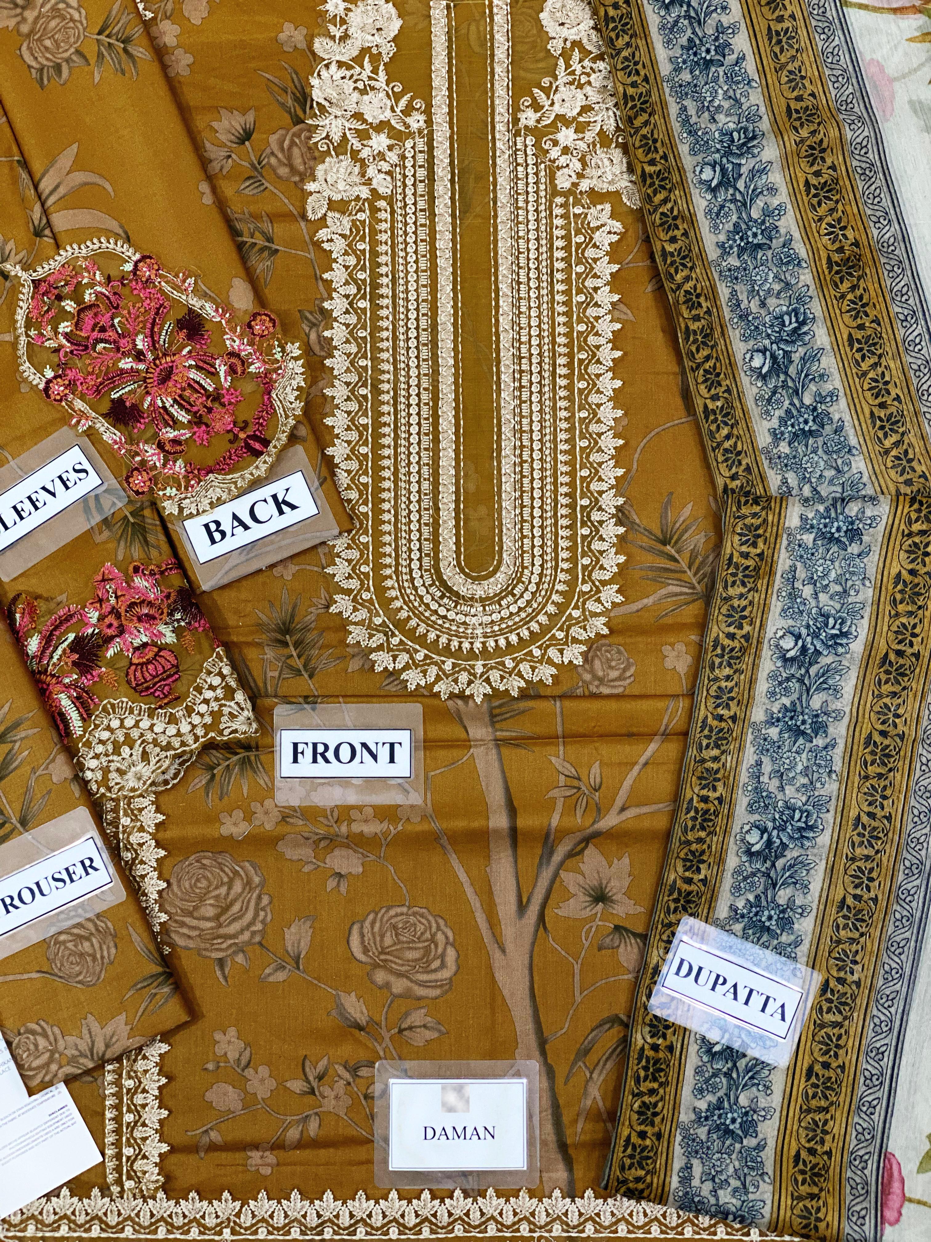 3 Piece Stitched Lawn Dress - Ready To Wear