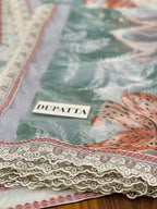 3 Piece Stitched Lawn Suit - Ready To Wear