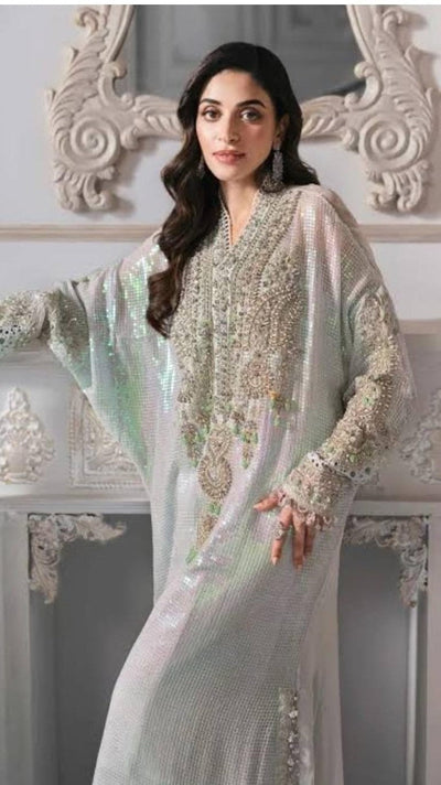 3 Piece Chiffon Stitched Dress - Ready To Wear