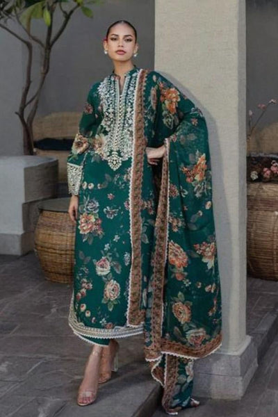 3 Piece Stitched Linen Suit - Ready To Wear