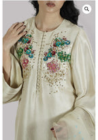 3 Piece Stitched Silk Organza Dress - Ready To Wear