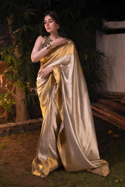 Two Tone Stitched Saare - Ready To Wear