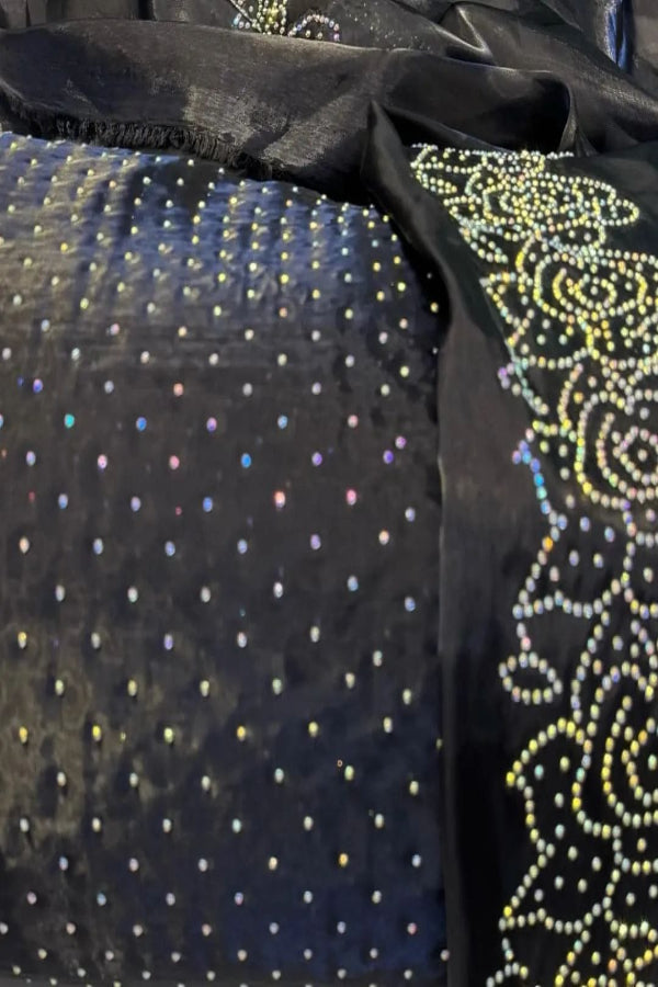 3 Piece Stitched Silk Stone Dress - Ready To Wear