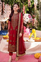 3 Piece Stitched Chiffon Embroidery Dress - Ready To Wear