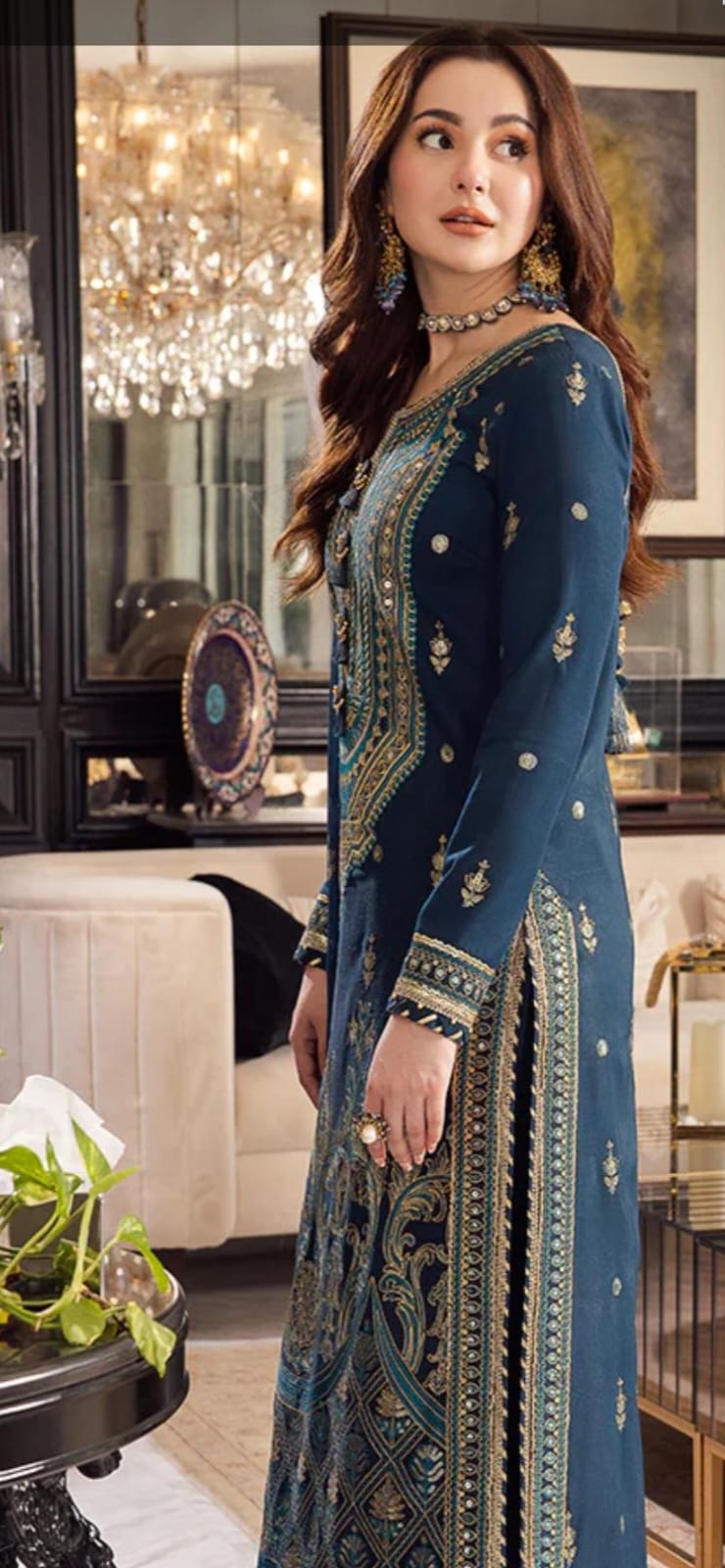 3 Piece Stitched Chiffon Embroidery Dress - Ready To Wear