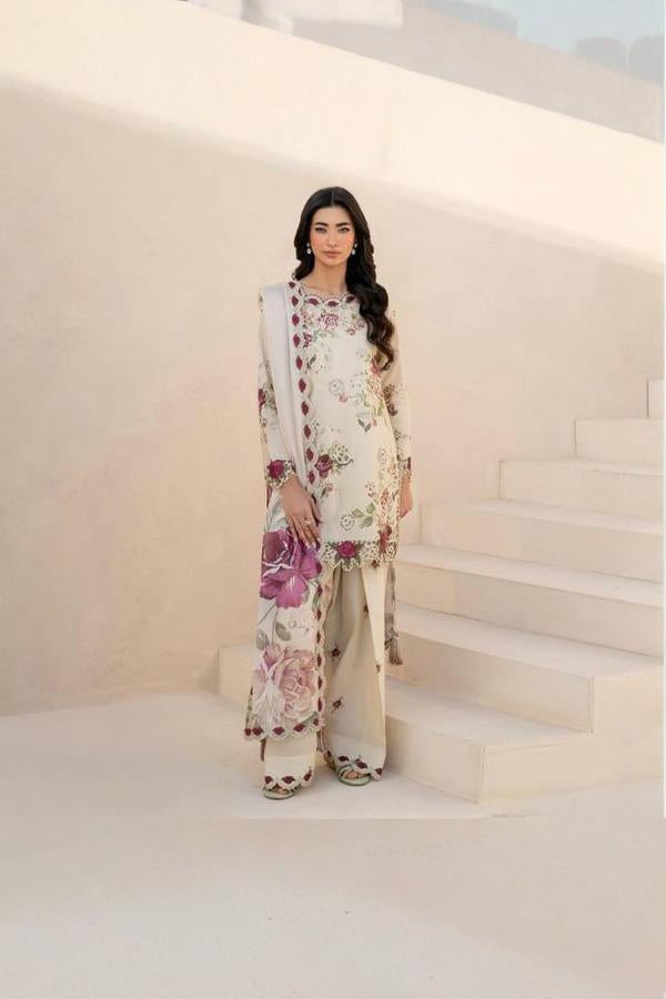 3 Piece Stitched Lawn Dress - Ready To Wear