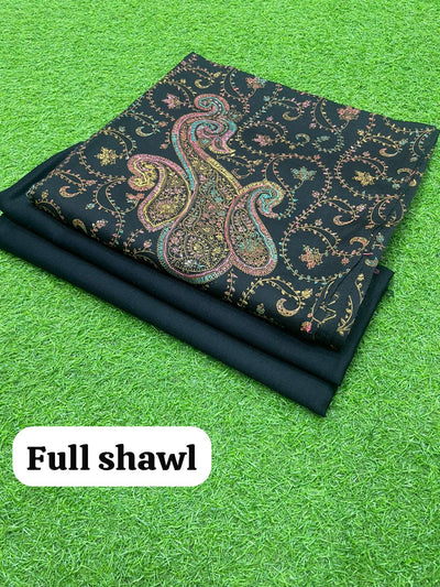 3 Piece Stitched Pashmina Dress With Embroidery Shawl - Ready To Wear