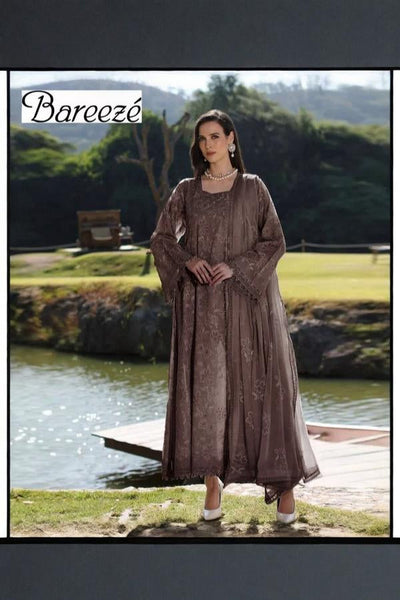 3 Piece Stitched Embroidered Dress - Ready To Wear