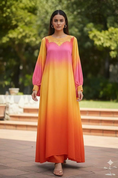 3 Piece Stitched Linen Dress - Ready To Wear