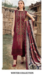3 Piece Stitched Dhanak Dress - Ready To Wear