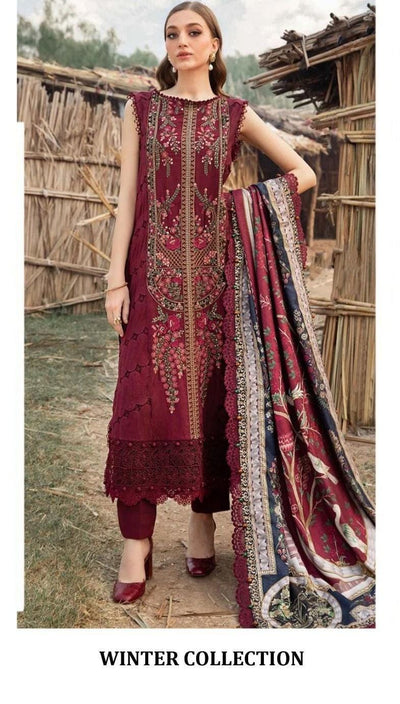 3 Piece Stitched Dhanak Dress - Ready To Wear