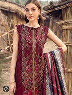 3 Piece Stitched Dhanak Dress - Ready To Wear