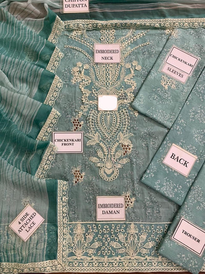 AFROZEH  3-Piece Embroidered Lawn Suit Collection