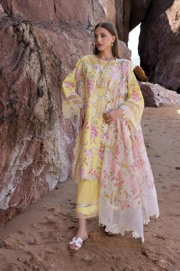 3 Piece Stitched Chikankari Embroidery Dress - Ready To Wear