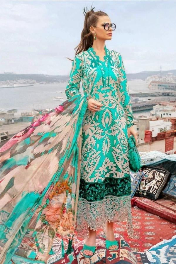 3 Piece Stitched Linen Suit - Ready To Wear