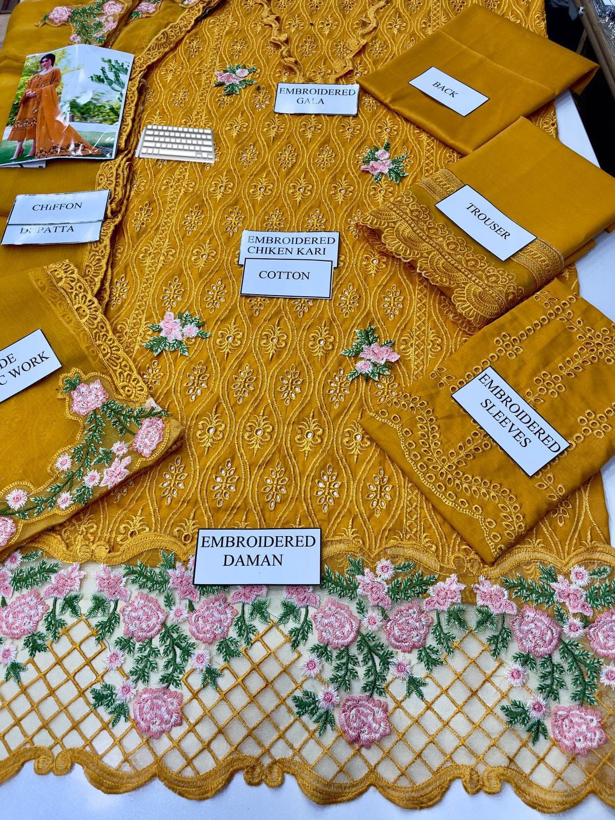 3 Piece Stitched Chikankari Suit - Ready To Wear