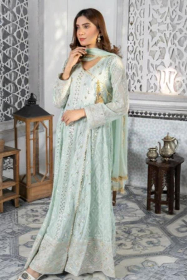 3 Piece Stitched Chiffon Maxi - Ready To Wear