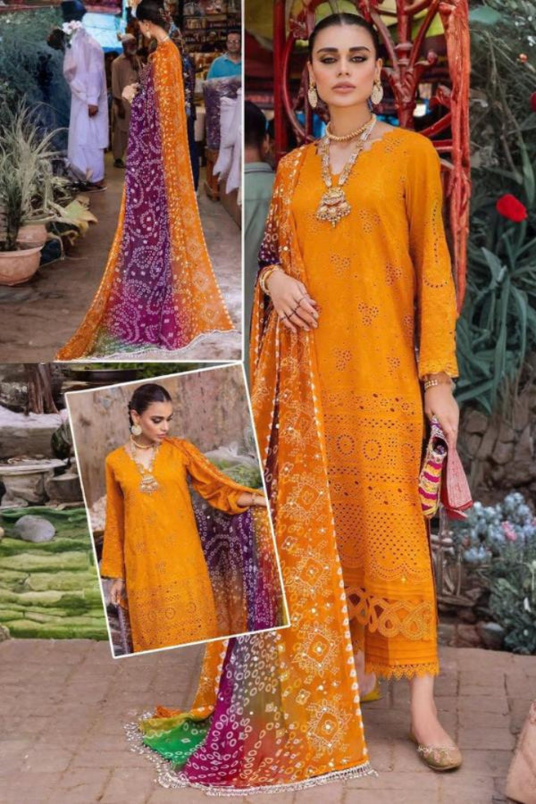 3 Piece Stitched Chikankari Dress - Ready To Wear