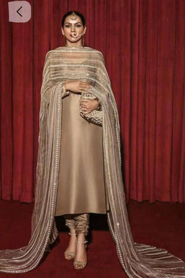 3 Piece Stitched Chiffon Dress - Ready To Wear