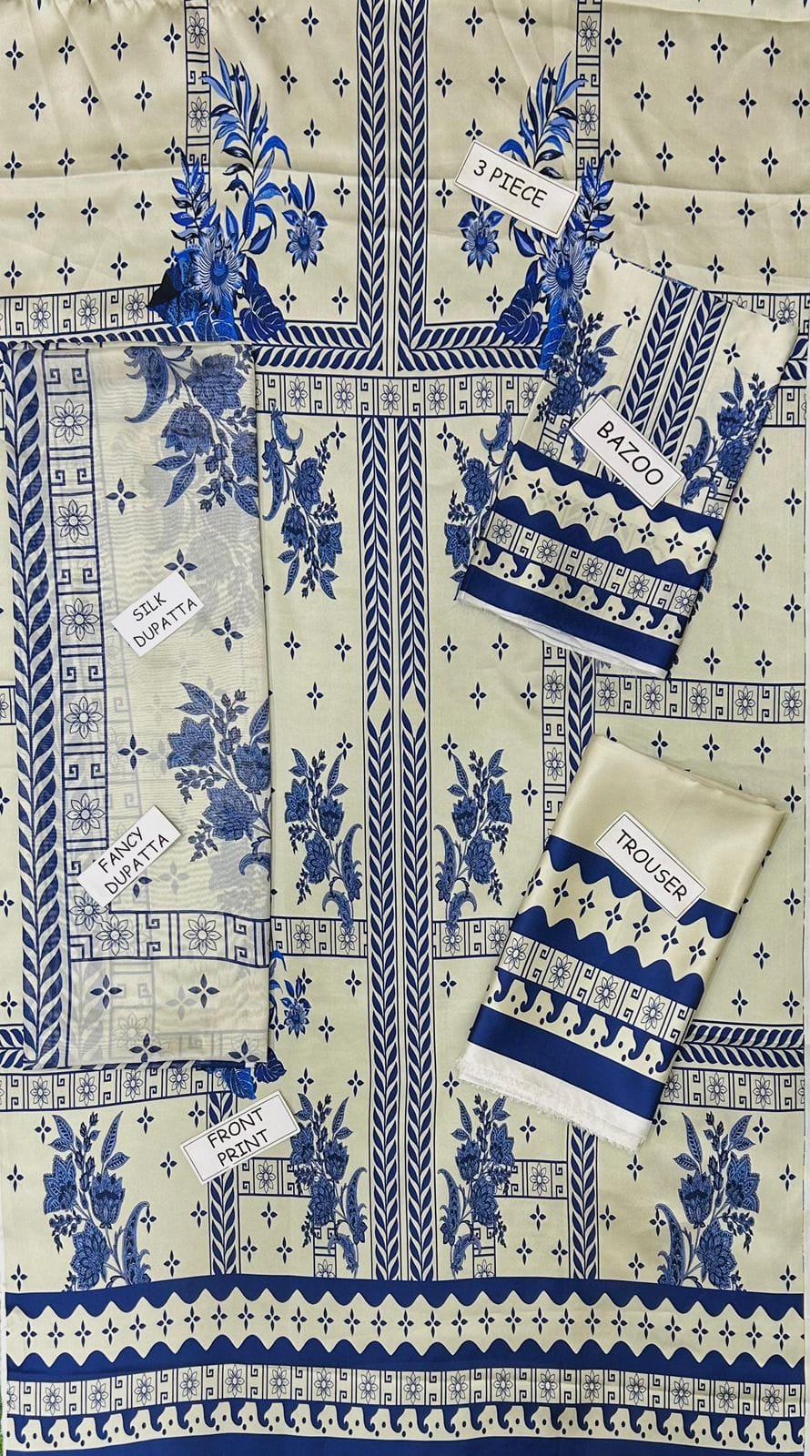 3 Piece Stitched Silk Dress - Ready To Wear