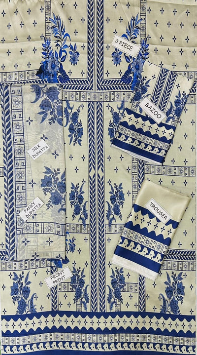 3 Piece Stitched Silk Dress - Ready To Wear