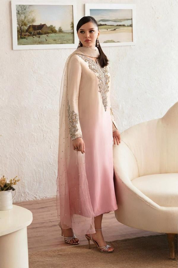 3 Piece Stitched Silk Dress - Ready To Wear