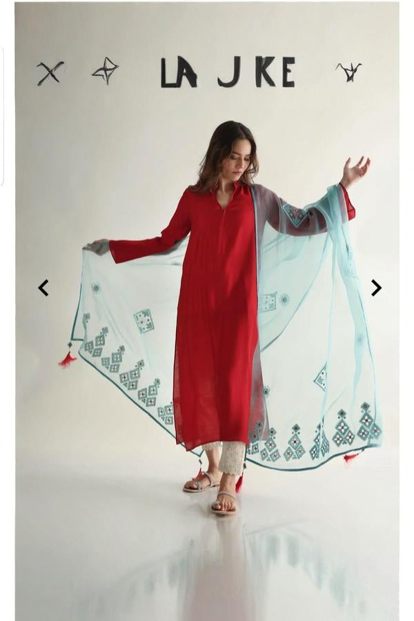 3 Piece Stitched Silk Dress - Ready To Wear