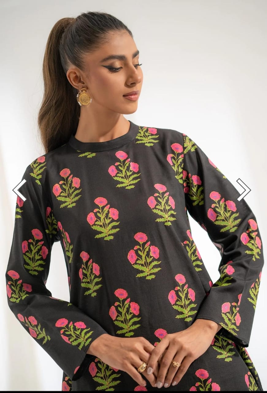 2 PC Stitched Screen Printed Suit -  Ready  to Wear