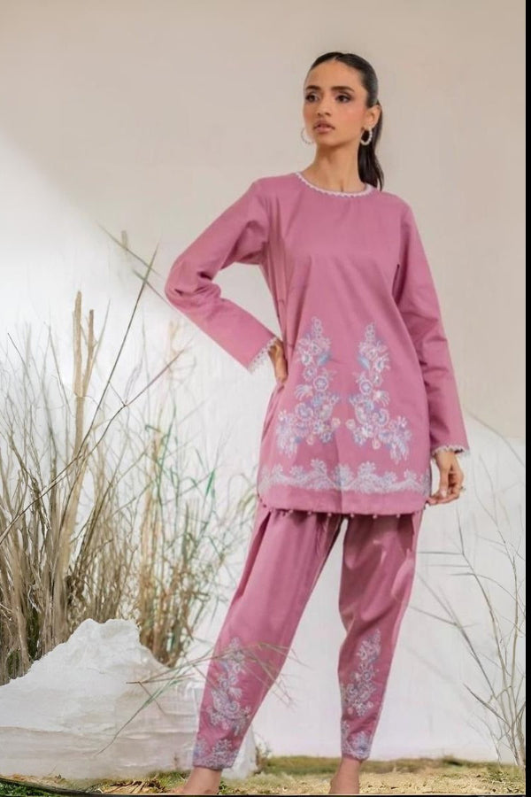 2 PC Stitched Embroidered Suit - Ready to Wear