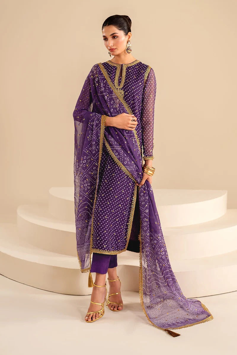 3 Piece Stitched Chiffon Suit - Ready to Wear