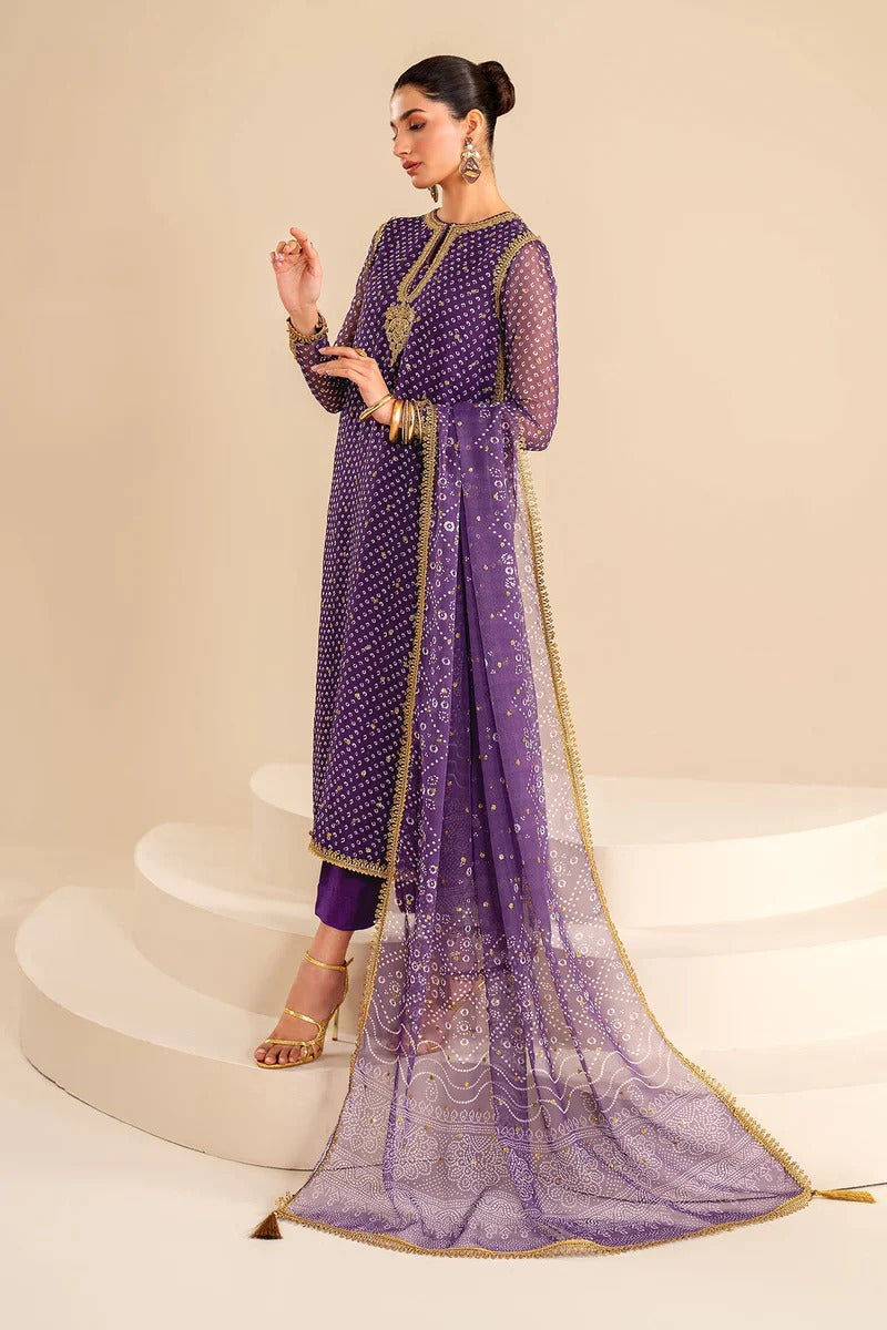 3 Piece Stitched Chiffon Suit - Ready to Wear