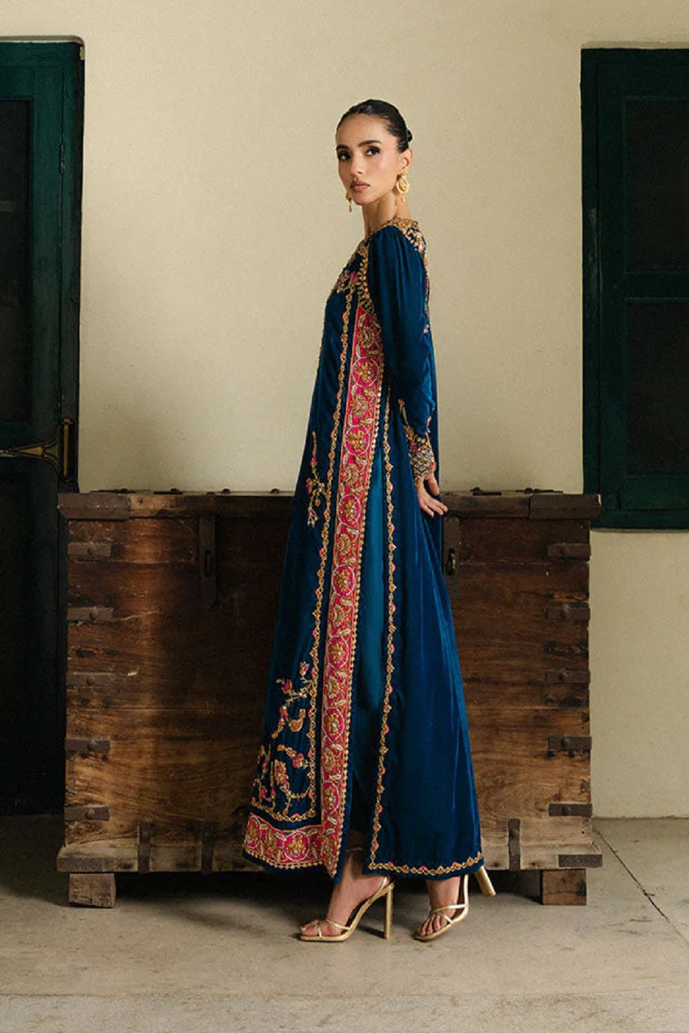 3 Piece Stitched Velvet  Suit - Ready to Wear