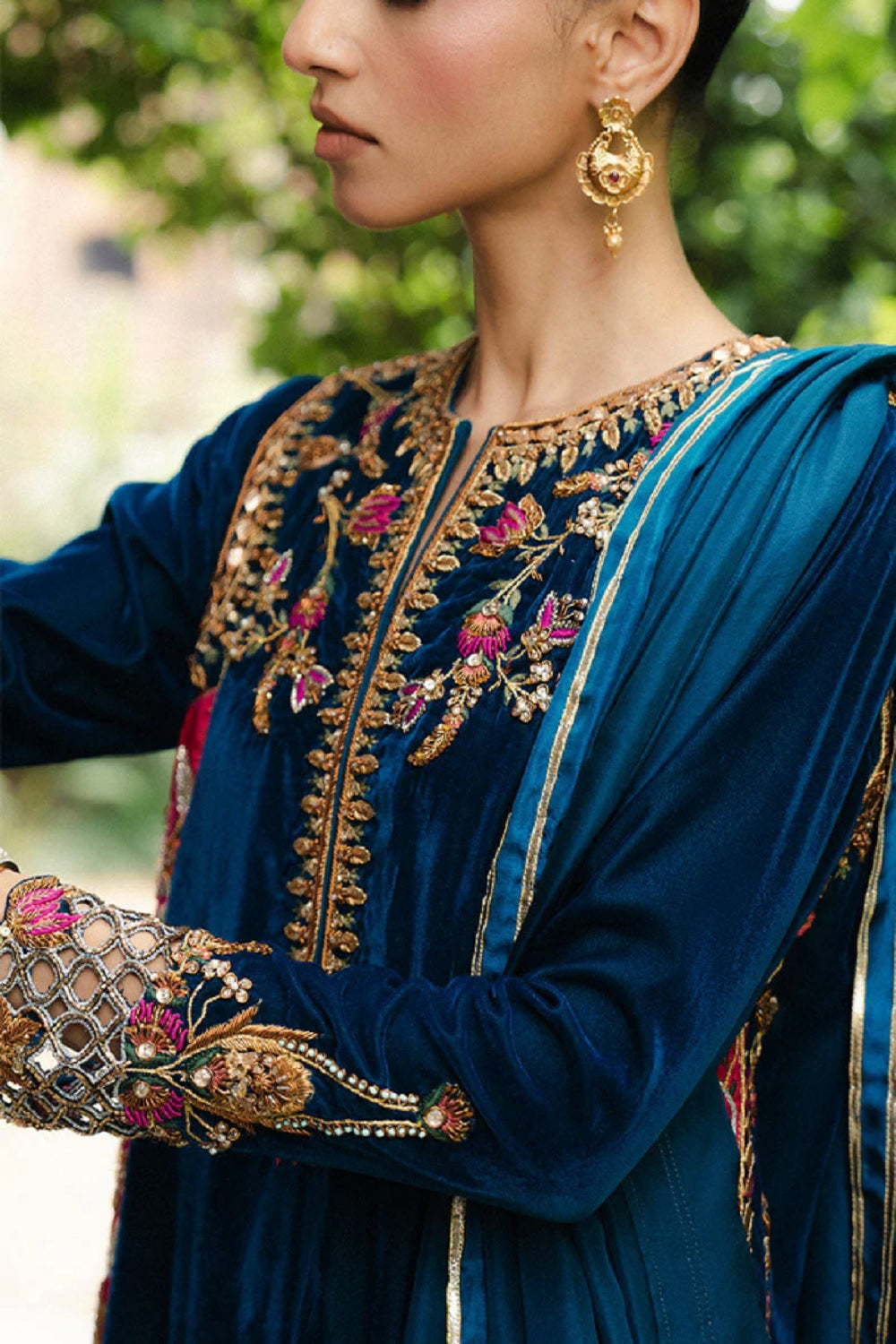 3 Piece Stitched Velvet  Suit - Ready to Wear