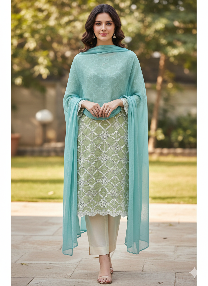 3 Piece Stitched Chikankari - Ready To Wear