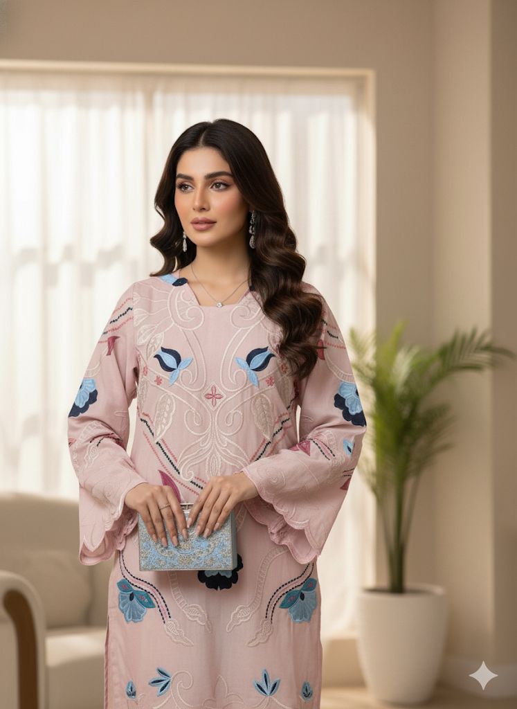 Embroidered Applique and cutwork dress